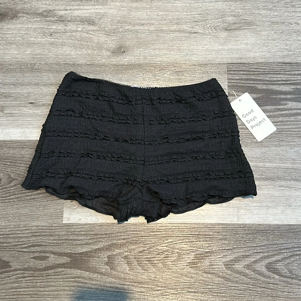 NWT Black Lace Trim Shorts - Picture 3 of 5